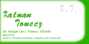 kalman tomecz business card