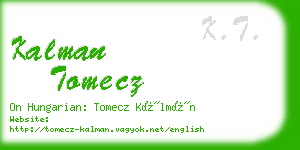 kalman tomecz business card